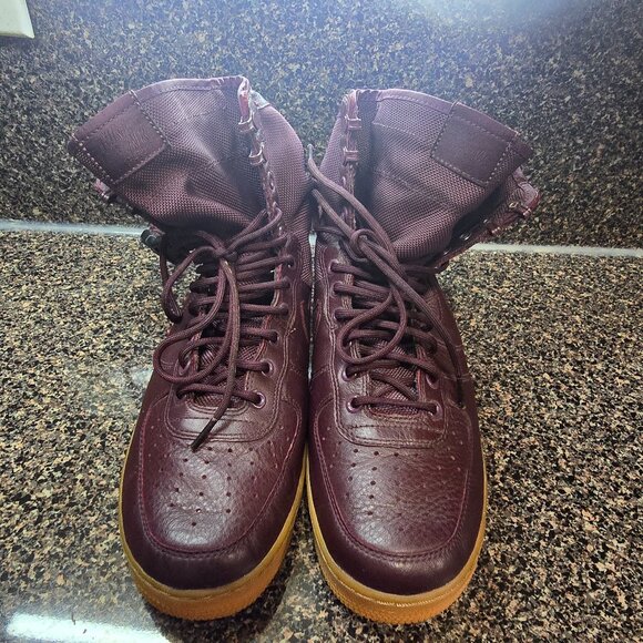 Nike SF Air Force 1 Mens 9.5 Deep Burgundy High Top Sneaker Shoe Boot 864024-600 main image 15
